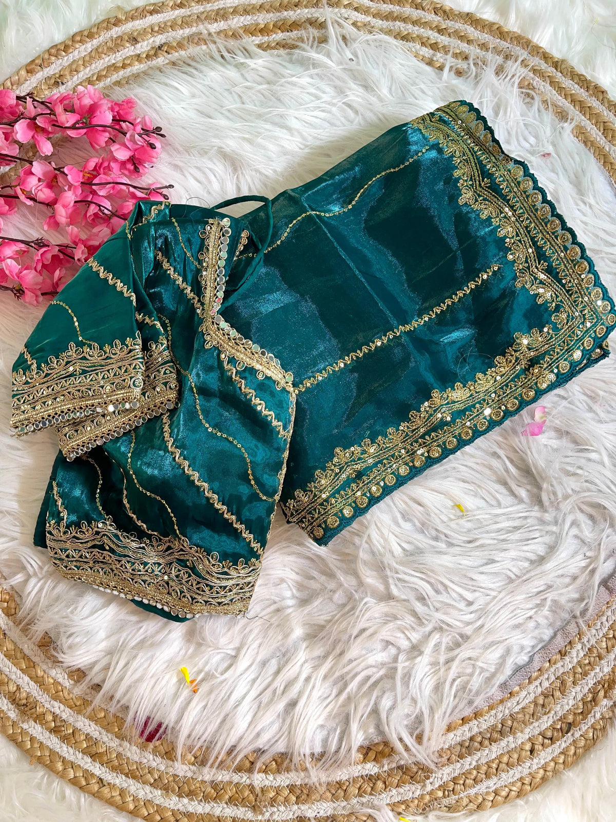 Pure Soft Zimmy Choo Silk Saree with Embroidery & Sequins