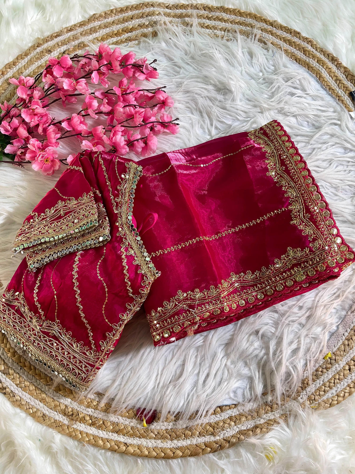 Pure Soft Zimmy Choo Silk Saree with Embroidery & Sequins