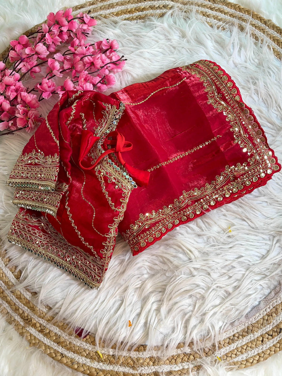 Pure Soft Zimmy Choo Silk Saree with Embroidery & Sequins