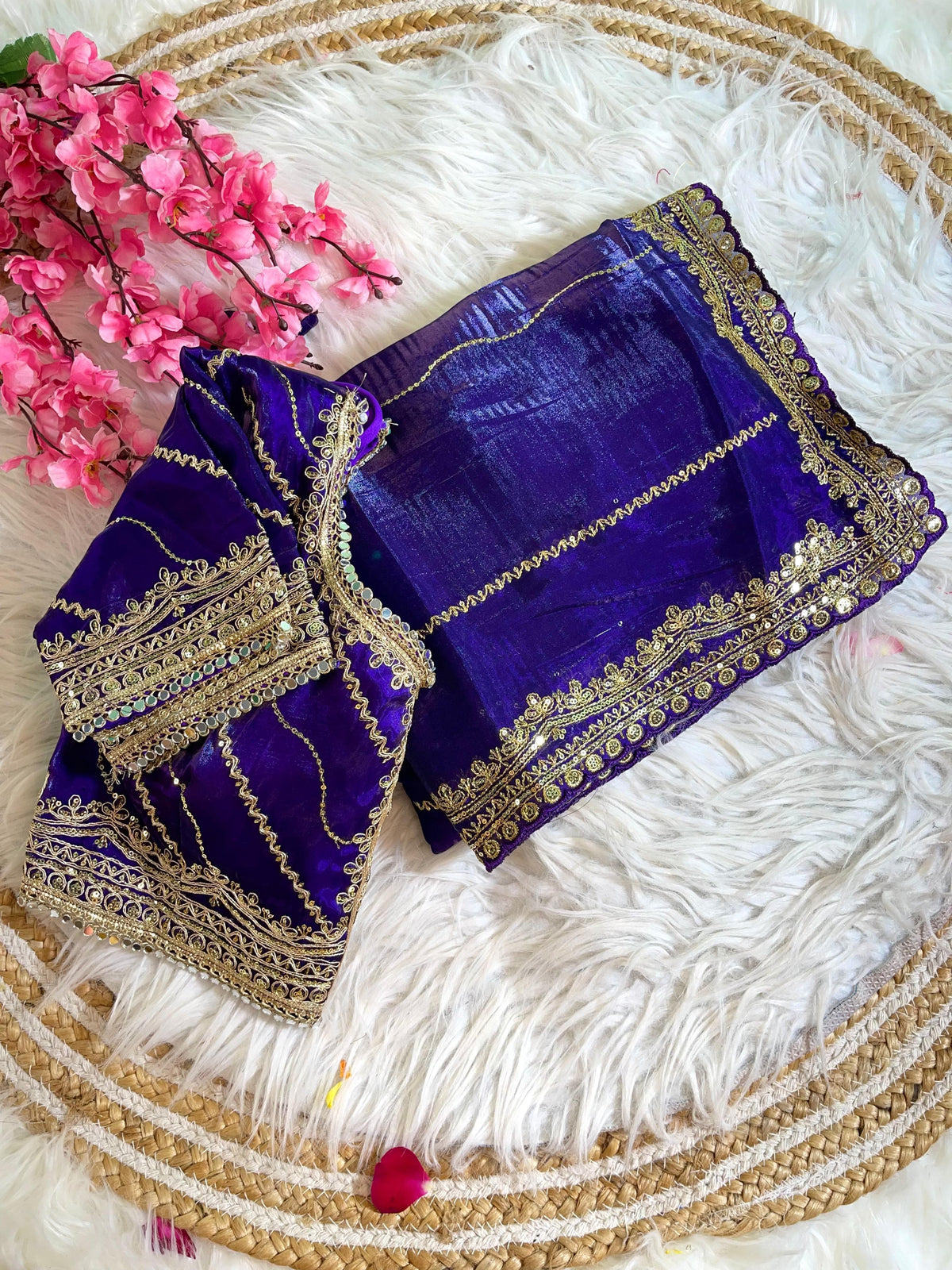 Pure Soft Zimmy Choo Silk Saree with Embroidery & Sequins