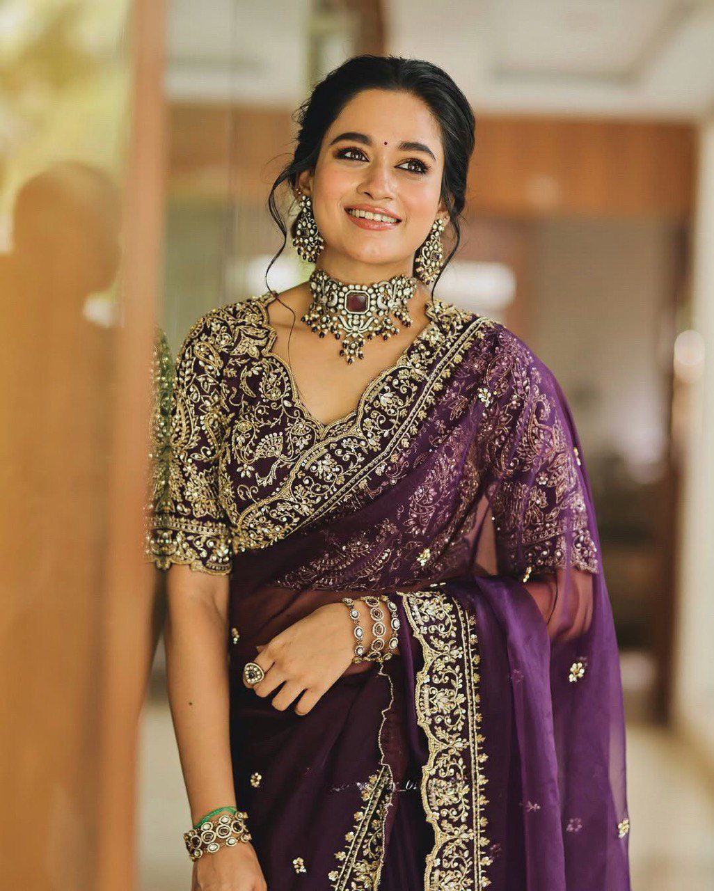 Samiksha Sarees – Pure Soft Organza Saree with Embroidery Lace Border & Butta Work