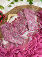 Pure Soft Fox Georgette Saree with Embroidery & Sequins Border