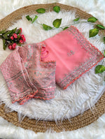 Pure Soft Fox Georgette Saree with Embroidery & Sequins Border