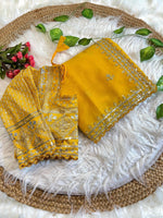 Pure Soft Fox Georgette Saree with Embroidery & Sequins Border