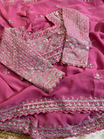 Pure Soft Fox Georgette Saree with Embroidery & Sequins Border