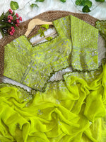 Pure Soft Fox Georgette Saree with Embroidery & Sequins Border