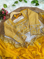 Pure Soft Fox Georgette Saree with Embroidery & Sequins Border