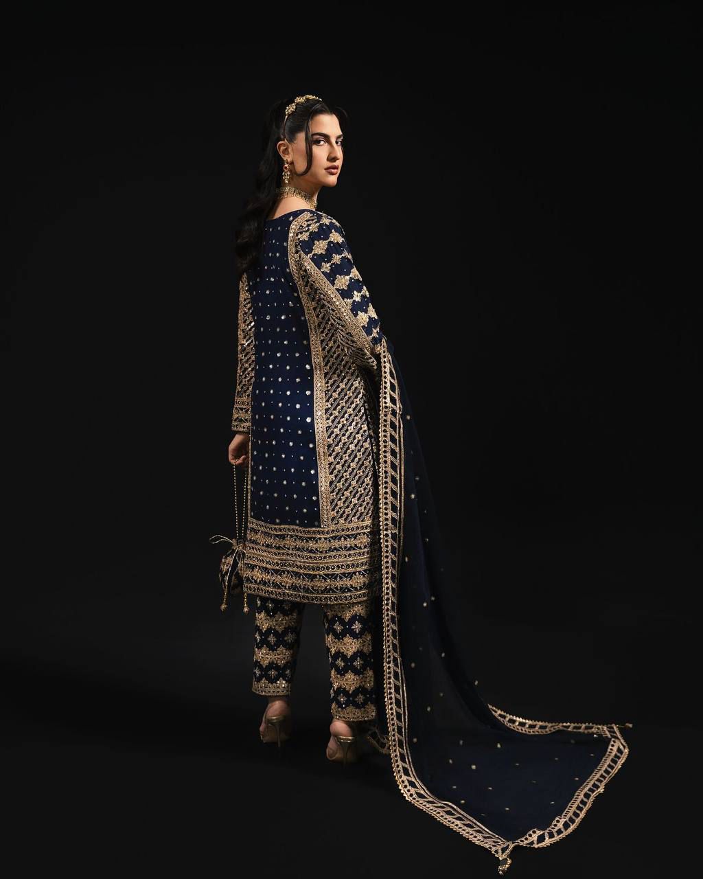 Elegant Foux Georgette Top-Pant-Dupatta Set with Thread & Sequence Work