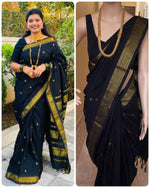 Soft Lichi Silk Art Jacquard Saree with Contrast Blouse – Wedding & Party Wear
