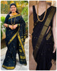 Soft Lichi Silk Art Jacquard Saree with Contrast Blouse – Wedding & Party Wear