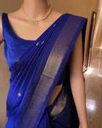 Soft Lichi Silk Art Jacquard Saree with Contrast Blouse – Wedding & Party Wear