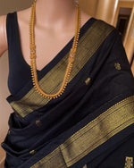 Soft Lichi Silk Art Jacquard Saree with Contrast Blouse – Wedding & Party Wear