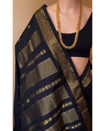 Soft Lichi Silk Art Jacquard Saree with Contrast Blouse – Wedding & Party Wear