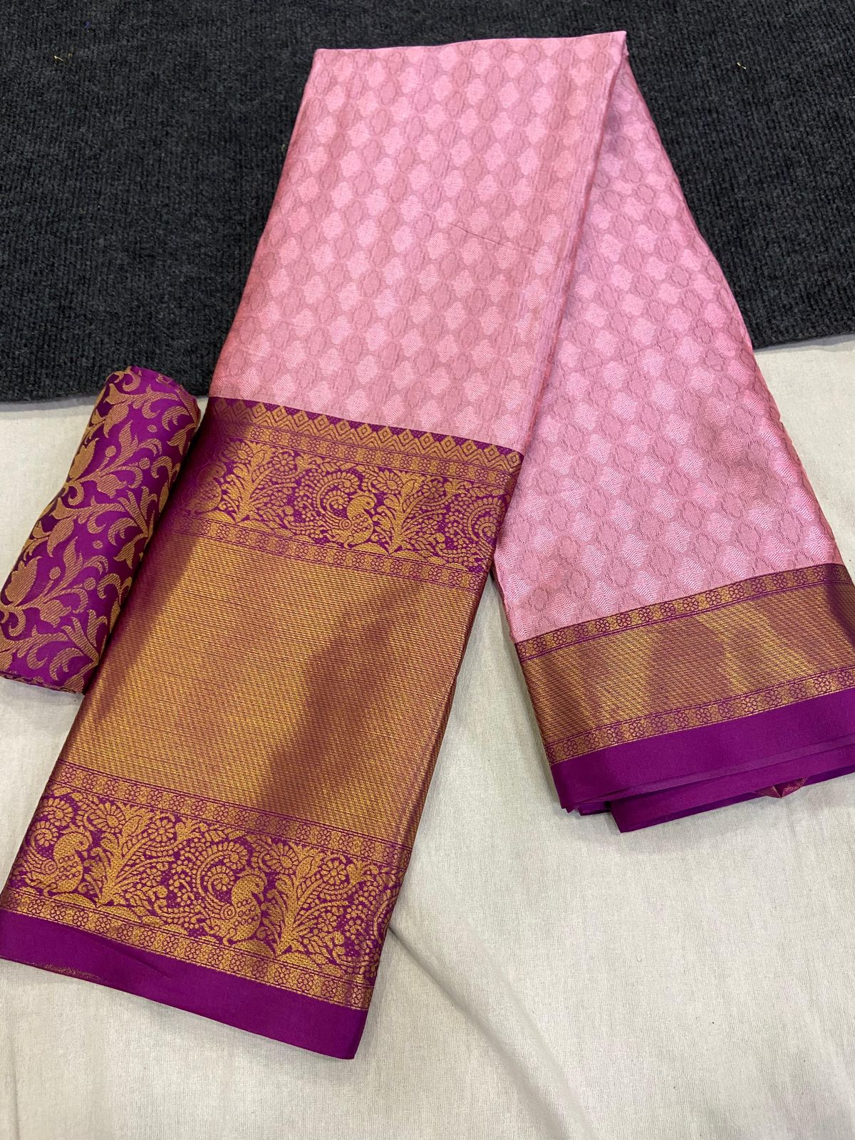 Aura Pure Mercerised Cotton Silk Saree – Exclusive Self-Design Border
