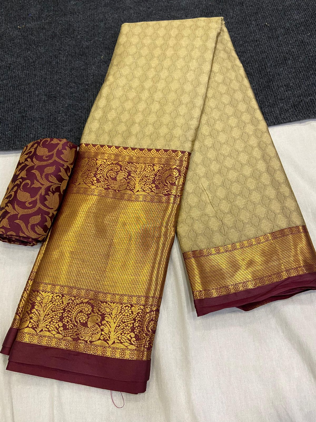 Aura Pure Mercerised Cotton Silk Saree – Exclusive Self-Design Border