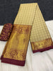 Aura Pure Mercerised Cotton Silk Saree – Exclusive Self-Design Border