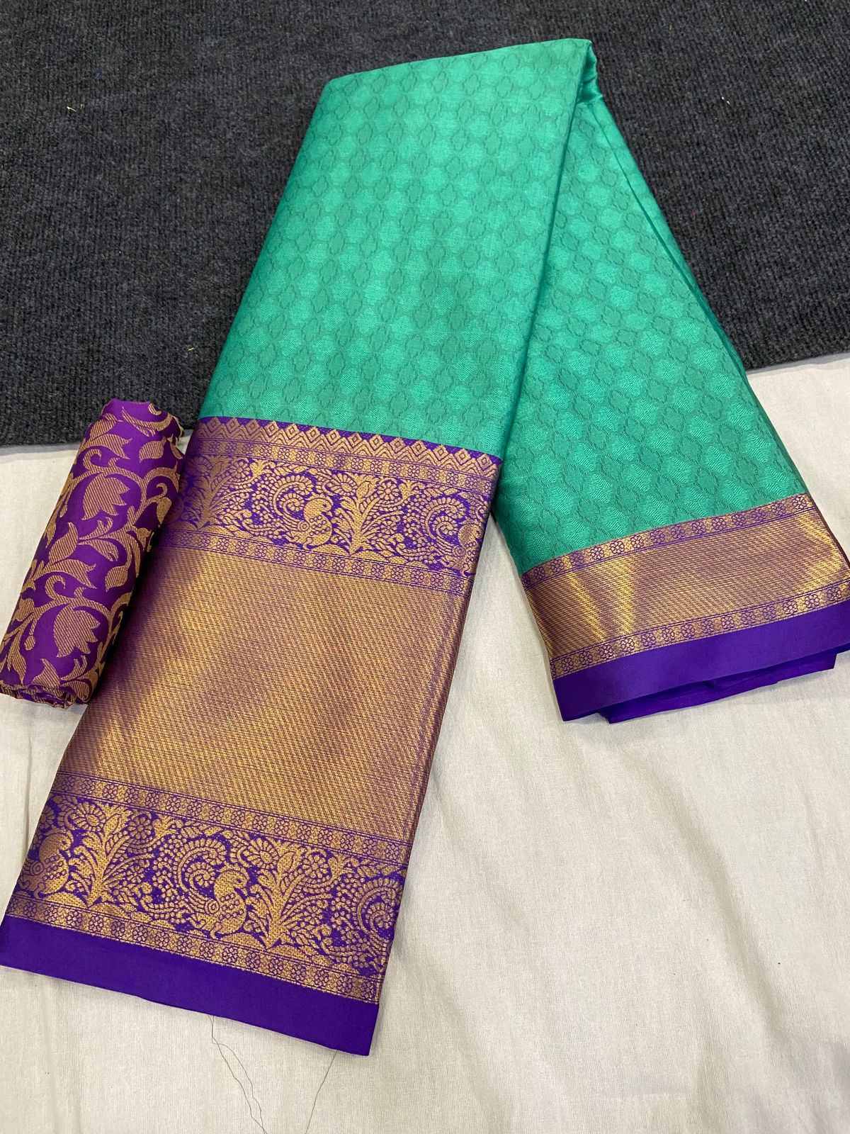 Aura Pure Mercerised Cotton Silk Saree – Exclusive Self-Design Border