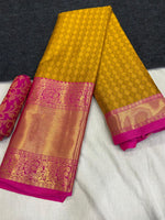 Aura Pure Mercerised Cotton Silk Saree – Exclusive Self-Design Border