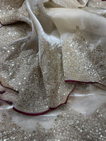 Star Sarees – Jimmy Choo Silk Saree with 3mm Sequence C Pallu & Arco Cut Work Border
