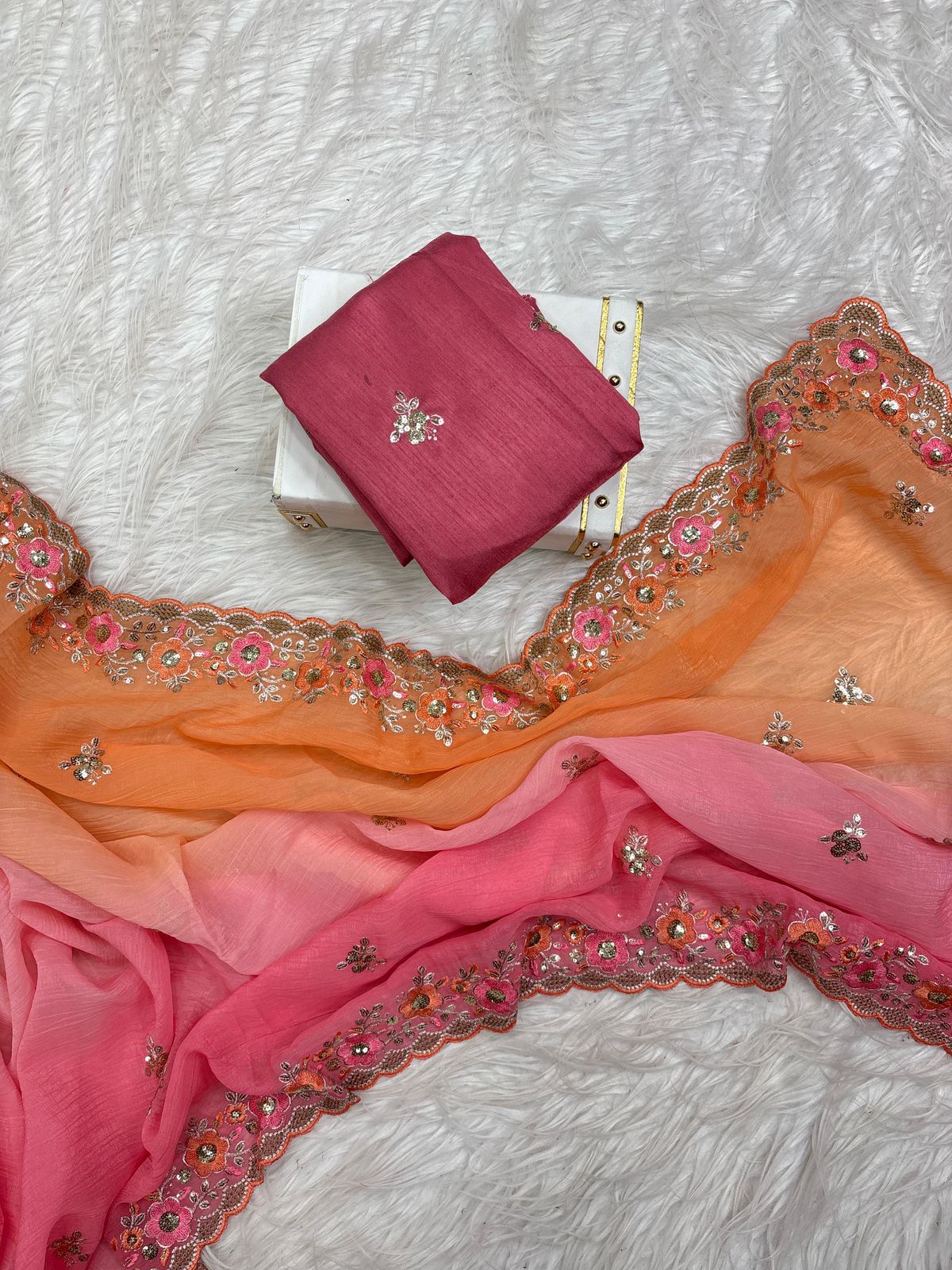 Nayan Sarees – Soft Crunchy 3D Padding Saree with 5mm Sequence & Multi-Thread Embroidery