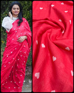 Premium Mull Cotton All-Over Dil Pattern Saree with Blouse