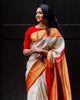 Elegant Soft Lichi Silk Saree with Rich Jacquard Border