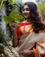 Elegant Soft Lichi Silk Saree with Rich Jacquard Border