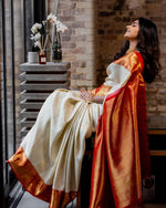 Elegant Soft Lichi Silk Saree with Rich Jacquard Border