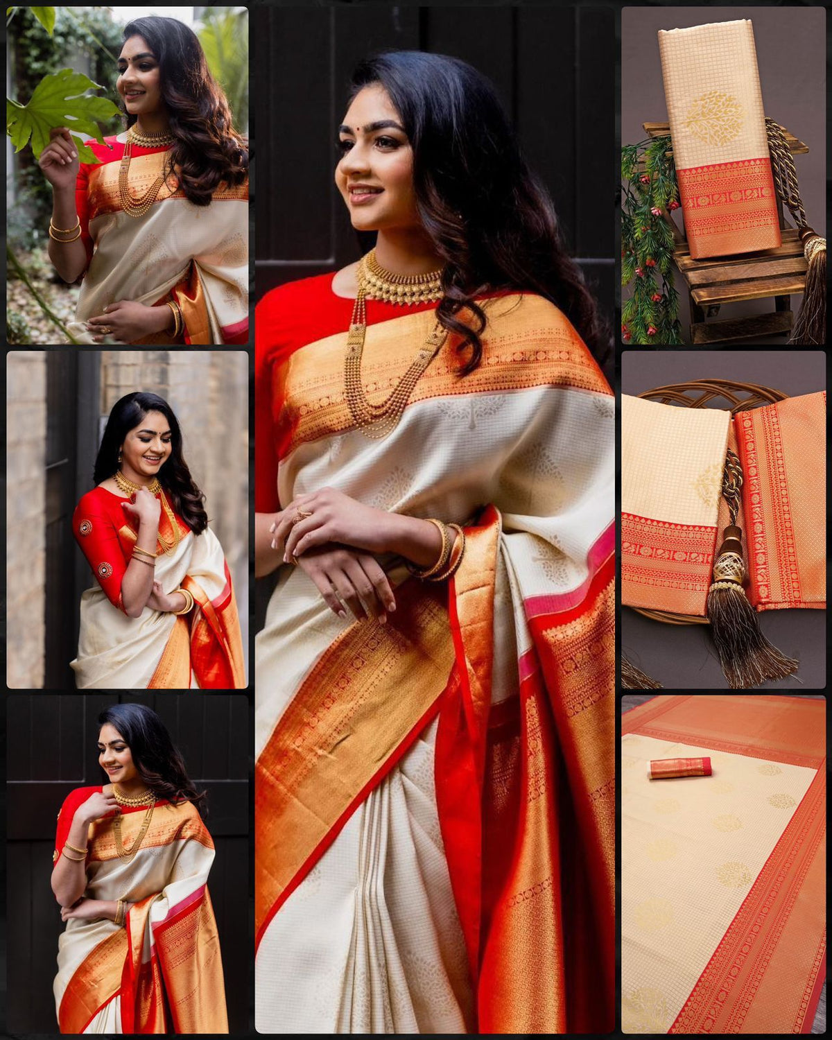 Elegant Soft Lichi Silk Saree with Rich Jacquard Border
