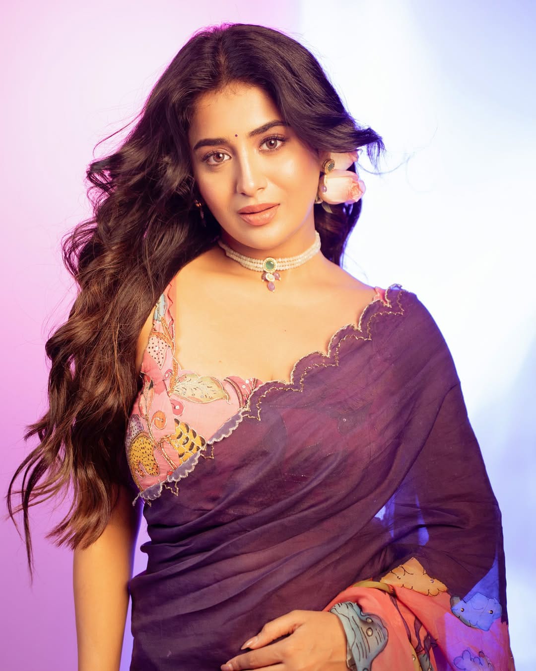 Elegant Teby Silk Saree with Butterfly Digital Print & Cutdana Khatli Work