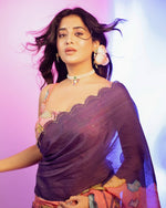 Elegant Teby Silk Saree with Butterfly Digital Print & Cutdana Khatli Work