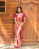 Soft Lichi Silk Saree with Rich Jacquard Border – Wedding & Party Wear