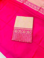 Soft Lichi Silk Saree with Rich Jacquard Border – Wedding & Party Wear