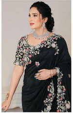 Sargam Sarees – Faux Georgette with Multicolour Thread & Sequins Work