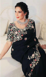 Sargam Sarees – Faux Georgette with Multicolour Thread & Sequins Work