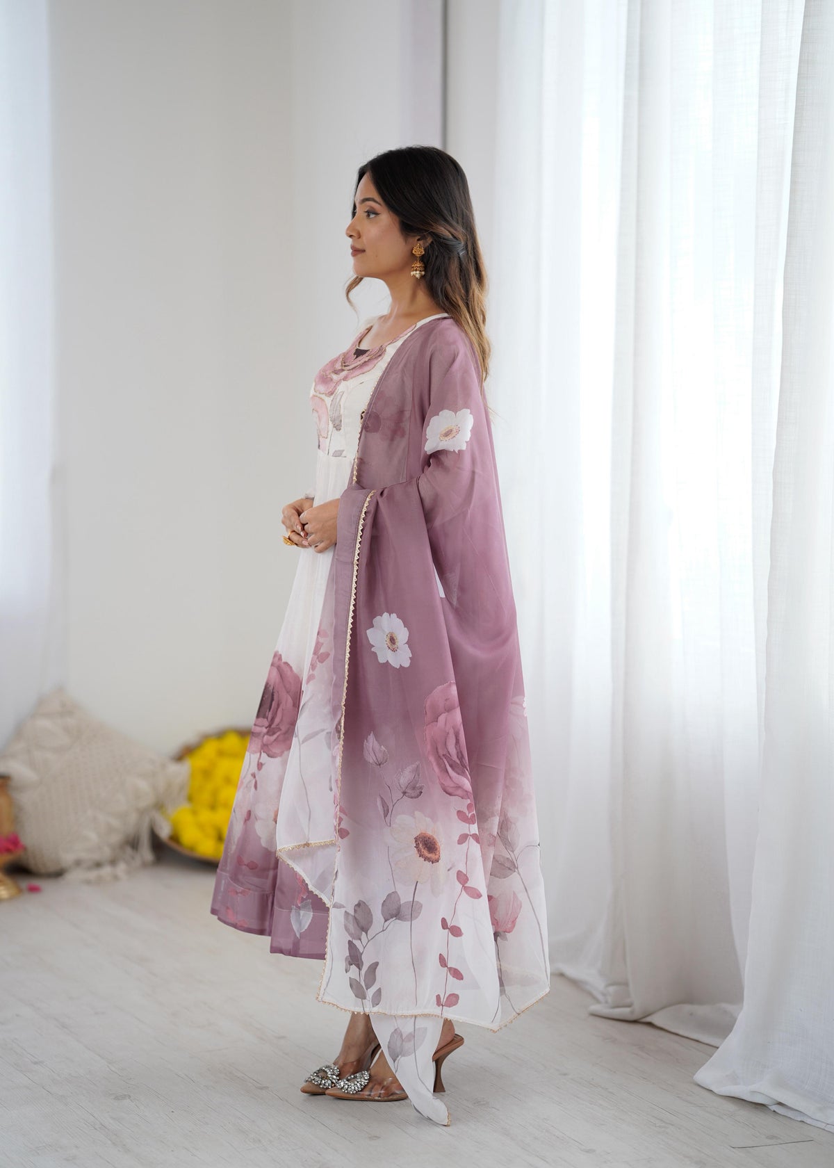 Premium Organza Silk Anarkali Set with Dupatta