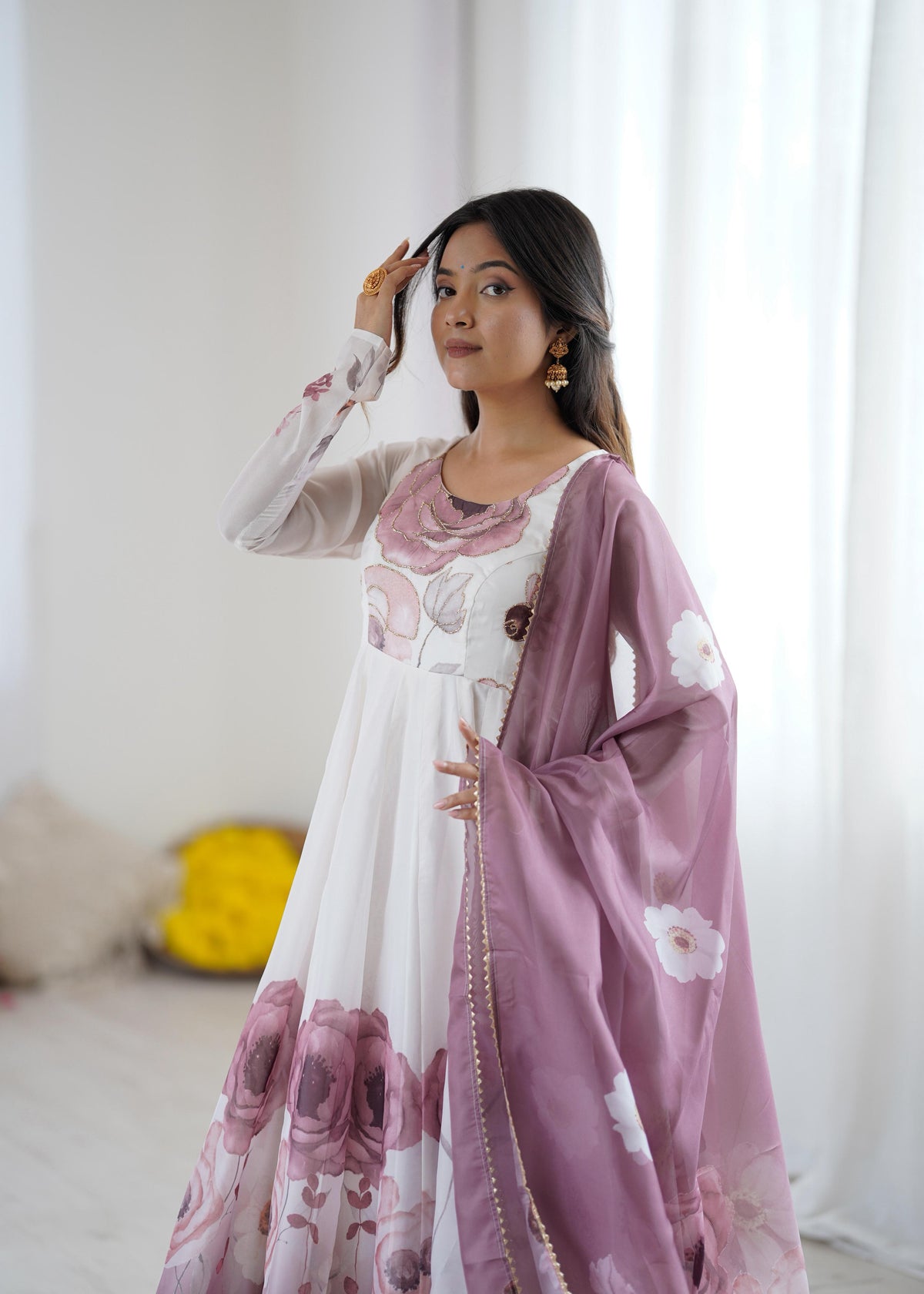 Premium Organza Silk Anarkali Set with Dupatta