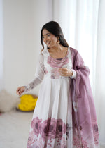 Premium Organza Silk Anarkali Set with Dupatta