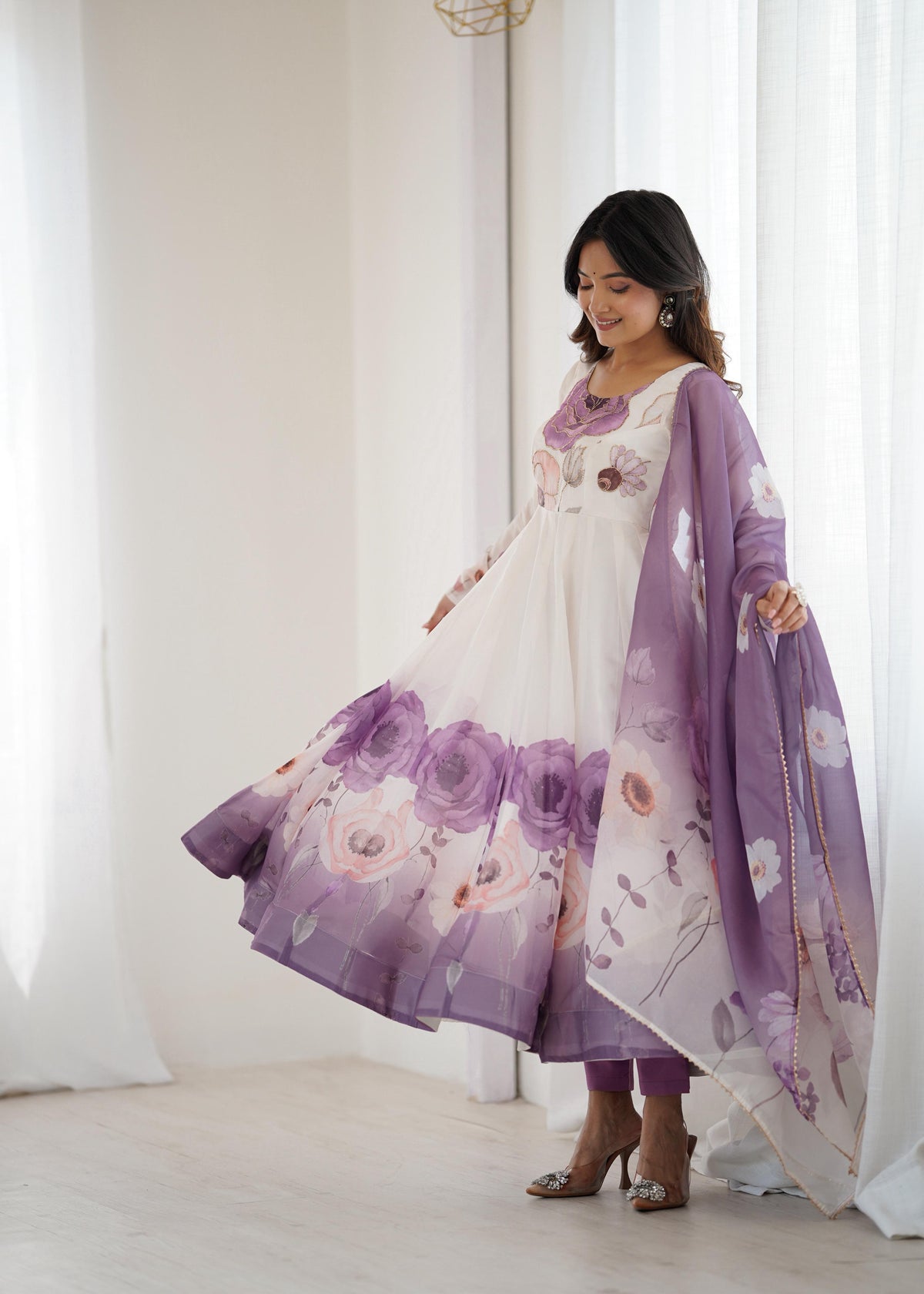 Premium Organza Silk Anarkali Set with Dupatta