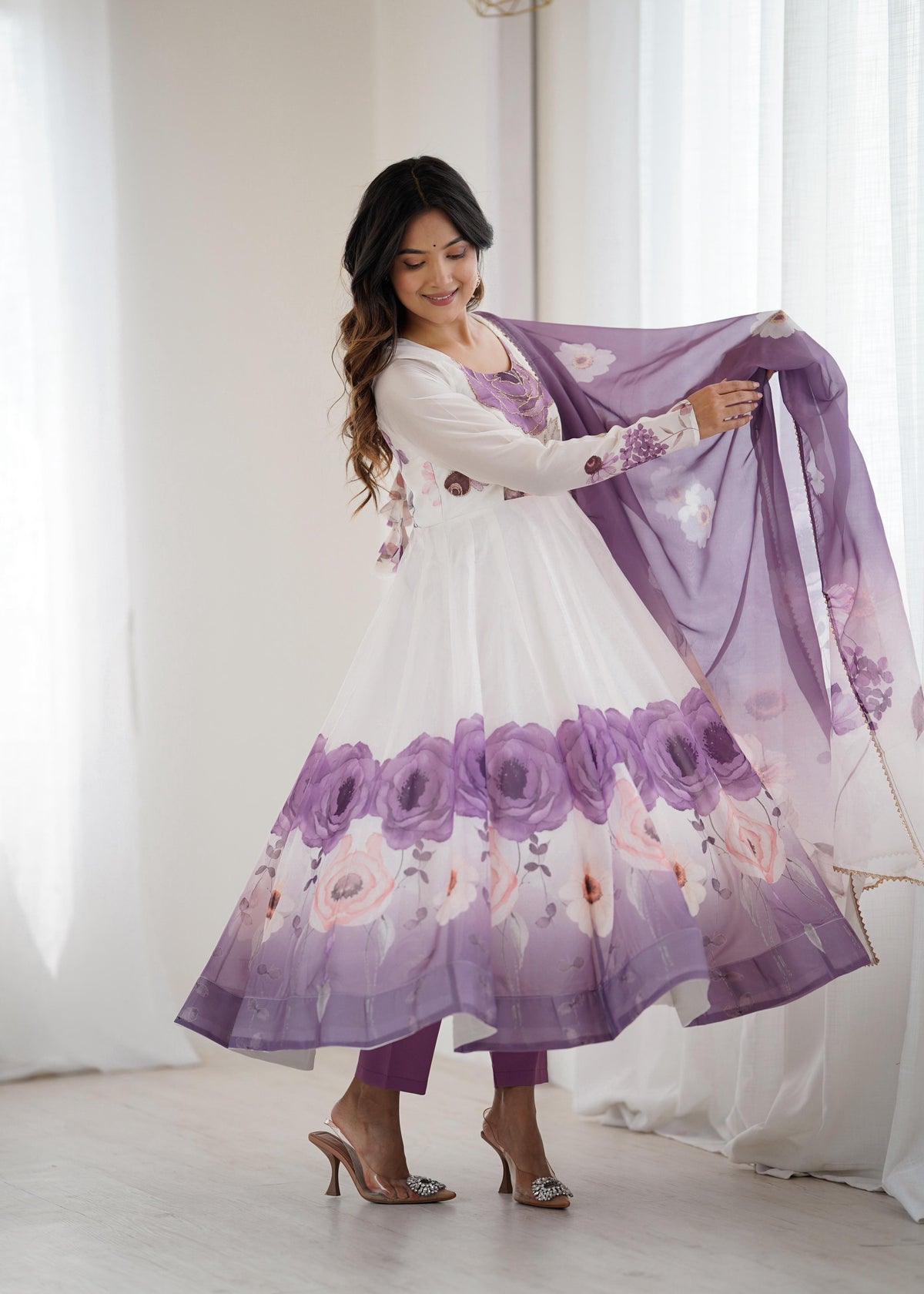 Premium Organza Silk Anarkali Set with Dupatta
