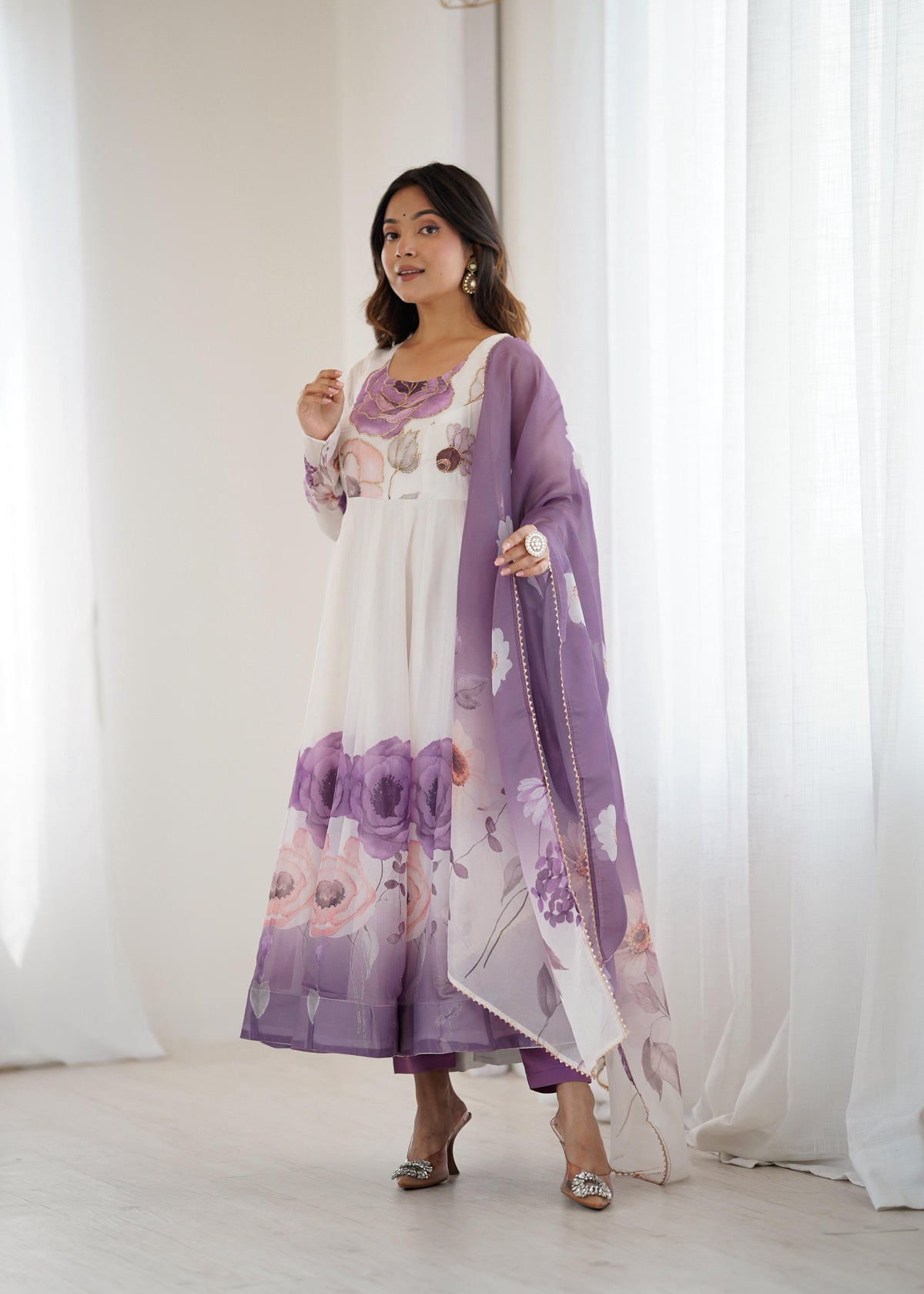 Premium Organza Silk Anarkali Set with Dupatta