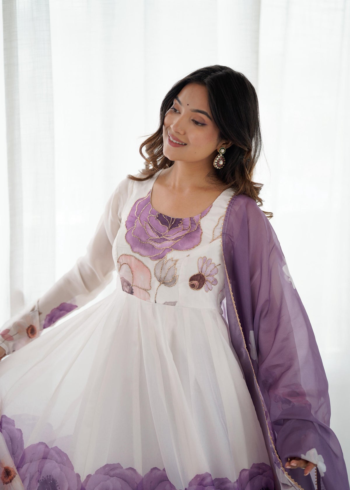 Premium Organza Silk Anarkali Set with Dupatta