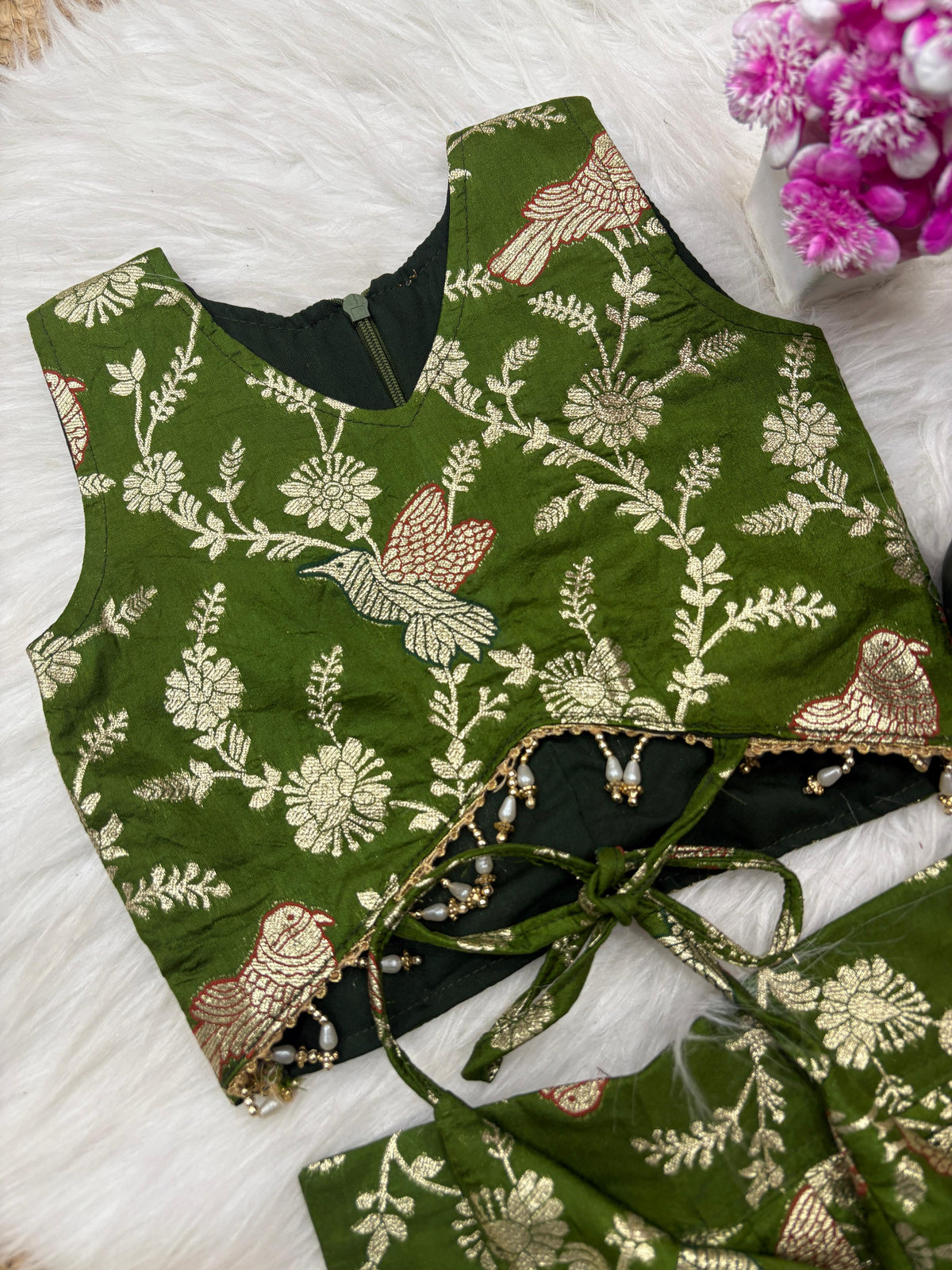 Kids Dola Silk Zari Work Lehenga Choli – Sparrow Collection | Festive & Wedding Wear