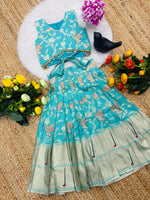 Kids Dola Silk Zari Work Lehenga Choli – Sparrow Collection | Festive & Wedding Wear