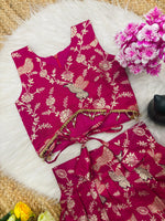 Kids Dola Silk Zari Work Lehenga Choli – Sparrow Collection | Festive & Wedding Wear
