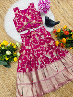 Kids Dola Silk Zari Work Lehenga Choli – Sparrow Collection | Festive & Wedding Wear