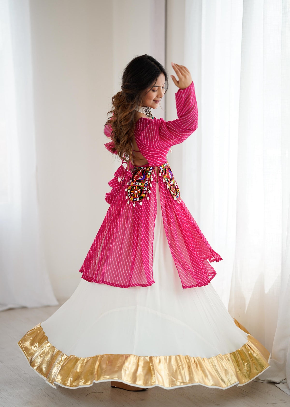 Premium Faux Georgette Designer Lehenga Choli with Digital Print & Gota Patti Work | Ready to Wear