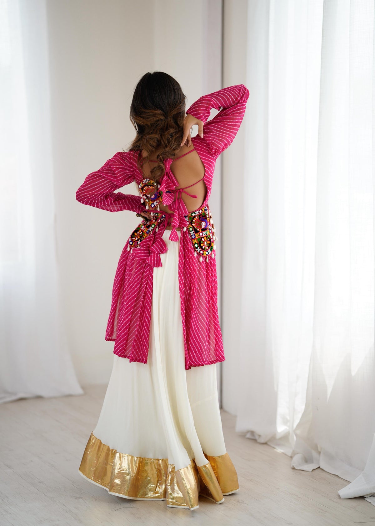 Premium Faux Georgette Designer Lehenga Choli with Digital Print & Gota Patti Work | Ready to Wear