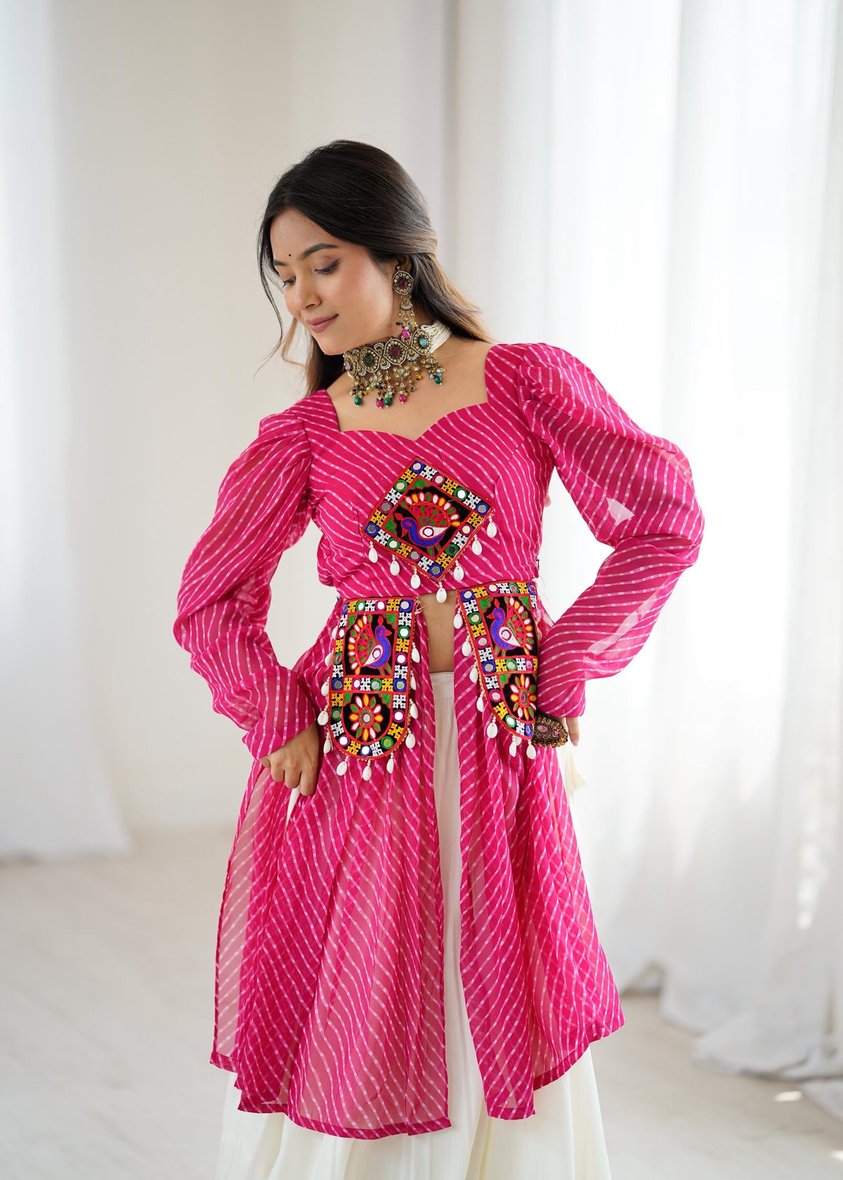 Premium Faux Georgette Designer Lehenga Choli with Digital Print & Gota Patti Work | Ready to Wear