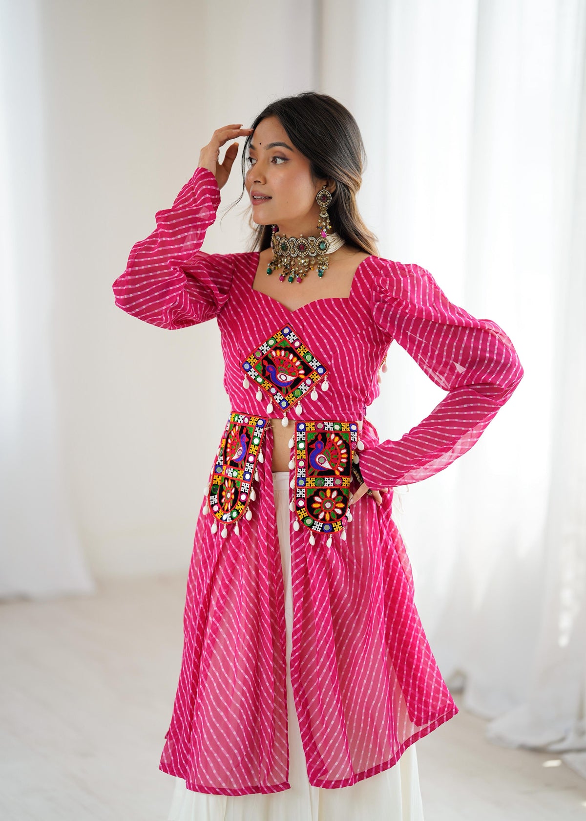 Premium Faux Georgette Designer Lehenga Choli with Digital Print & Gota Patti Work | Ready to Wear